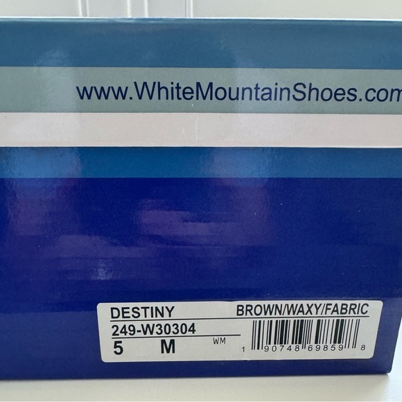 NIB WHITE MOUNTAIN‎ DESTINY BROWN SUEDE FABRIC WOMEN SHOES SIZE 5 - Picture 7 of 9